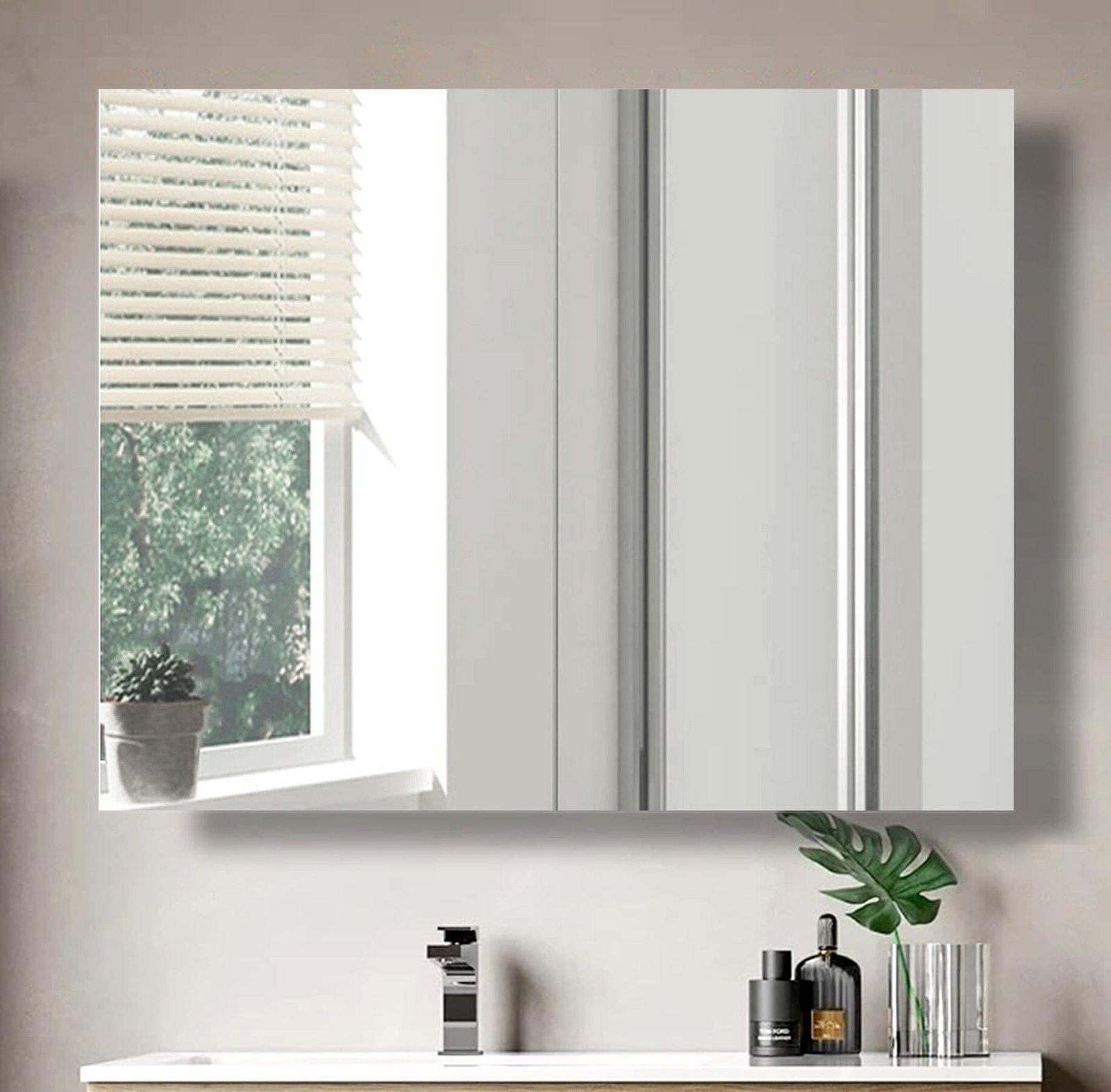Clearance - 900mm Shaving Mirror Cabinet 2 Door- MC90 - Image 2