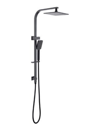 Clearance - VIVA Square Twin Shower Top Inlet Matte Black - 4 Star Water Efficiency