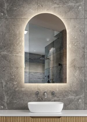 Achi Frameless Arch Touchless Led Bathroom Mirror Anti-Fog Dimmable