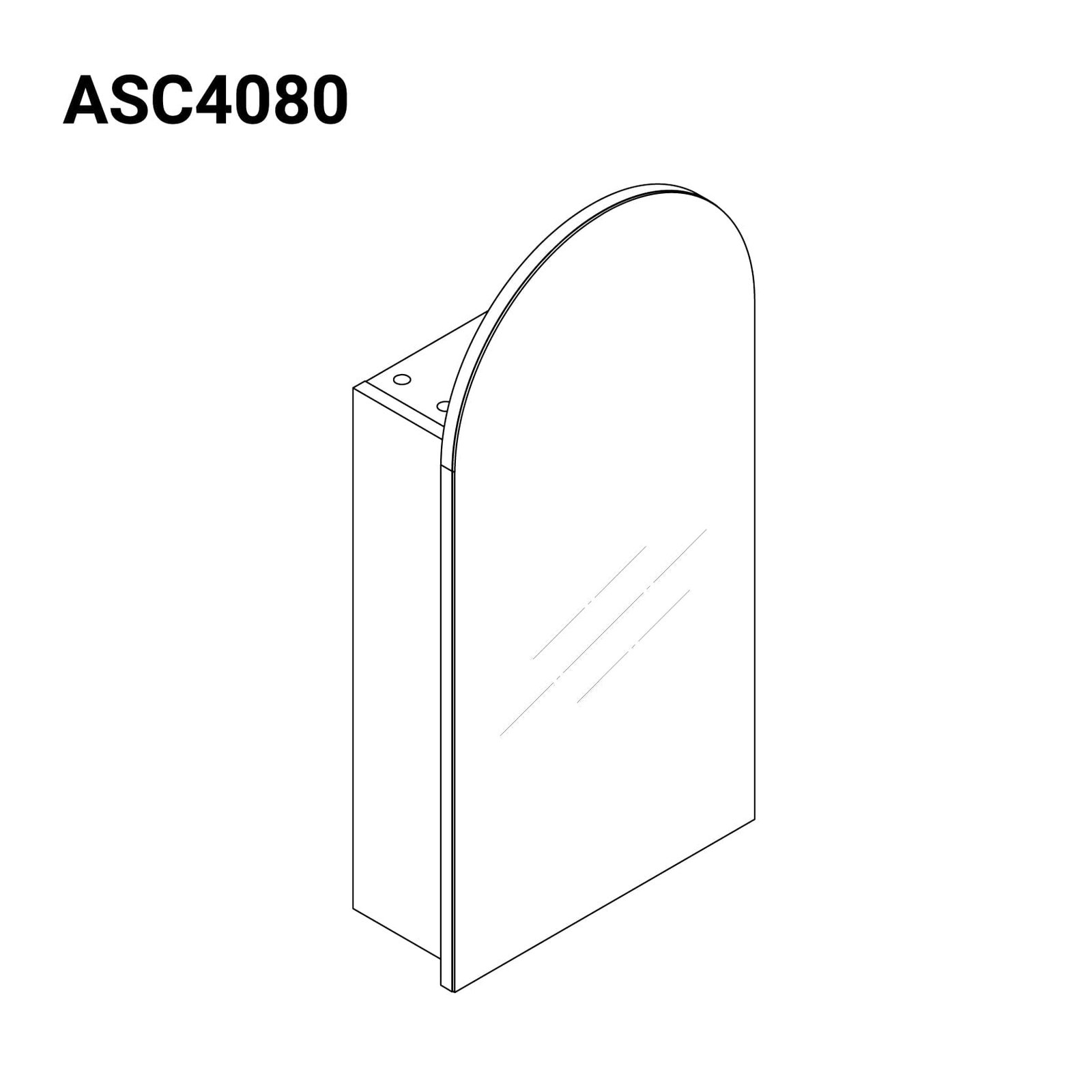 Ari 400mm Arch Shaving Cabinet - Image 2