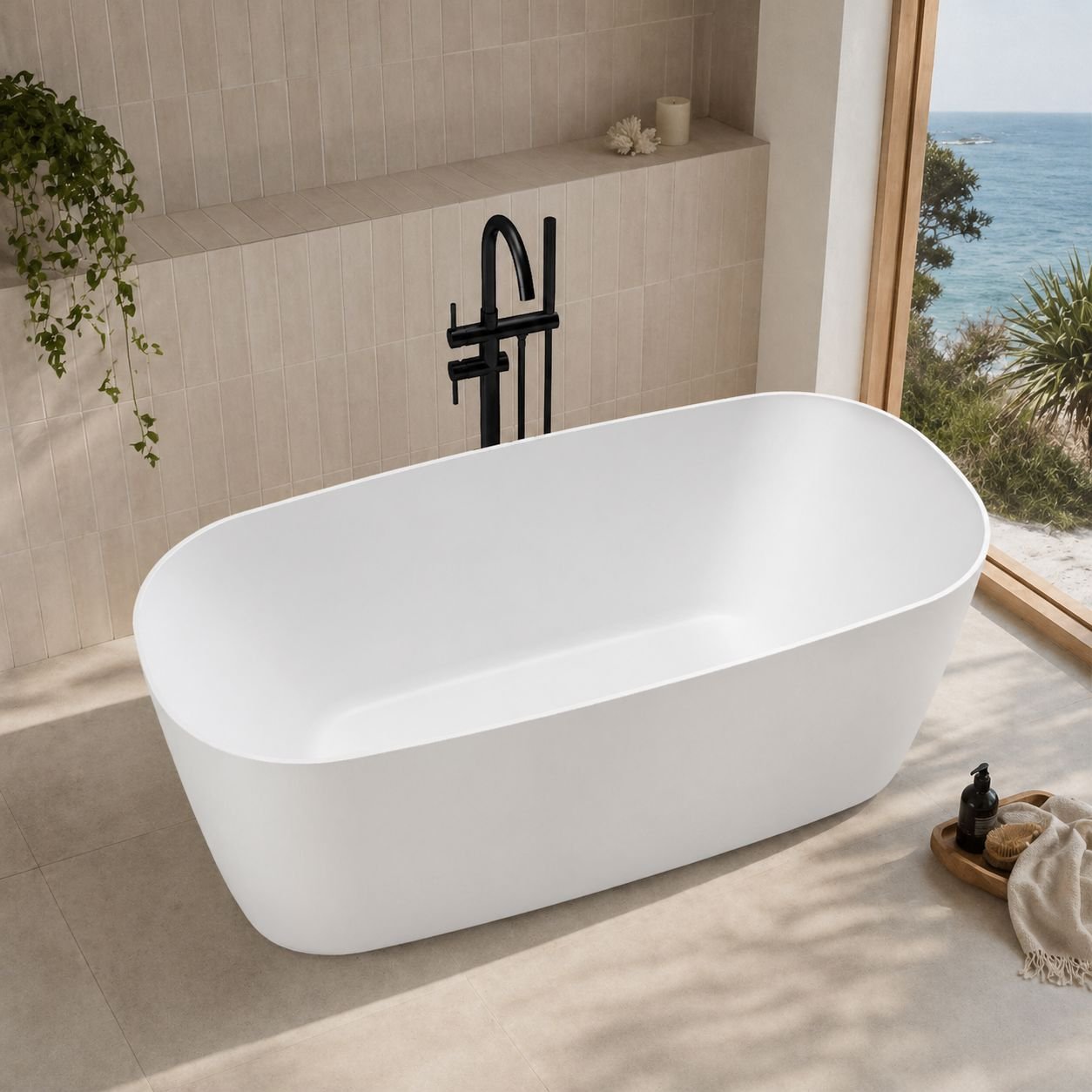 Clearance - DANA 1700mm Oval Freestanding Bathtub Gloss White