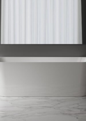 CLIO 1500mm Back to Wall Free Standing Bath Gloss White