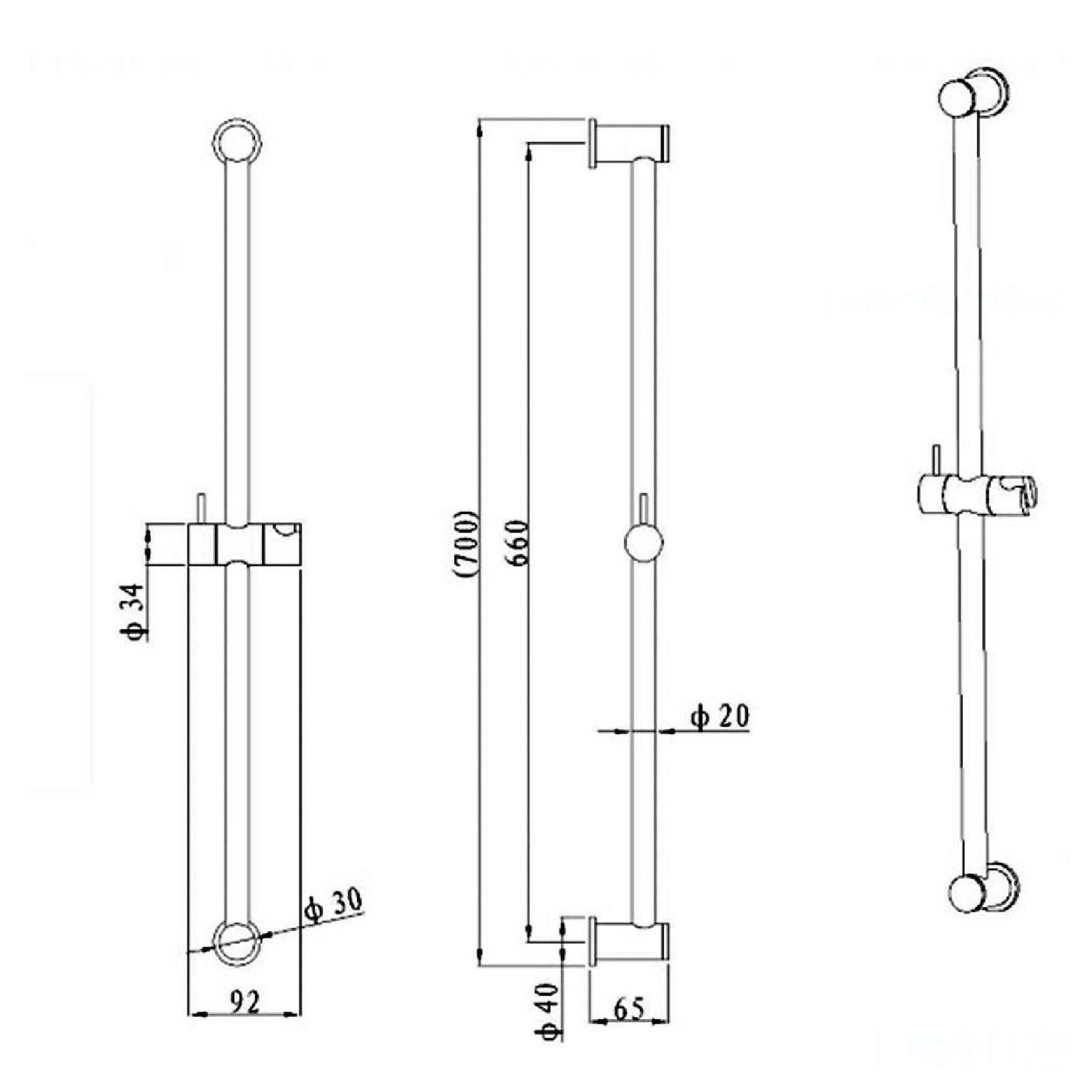 CLIO Shower Rail Round Gunmetal - Image 3