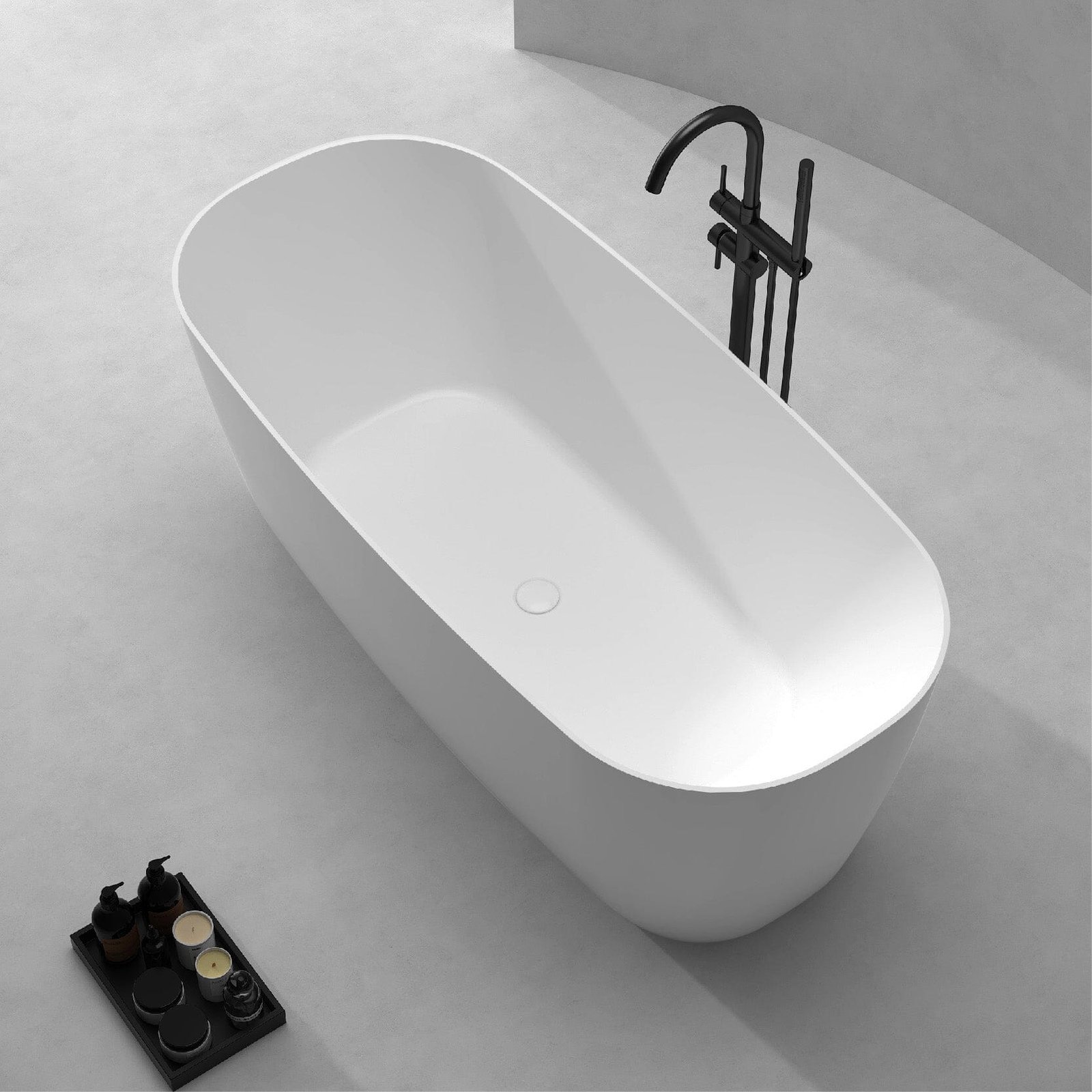 Clearance - DANA 1700mm Oval Freestanding Bathtub Gloss White - Image 3