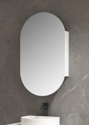 Ella 450mm Oval Mirrored Shaving Cabinet