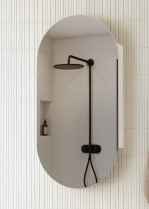 Ella 600mm Oval Mirrored Shaving Cabinet