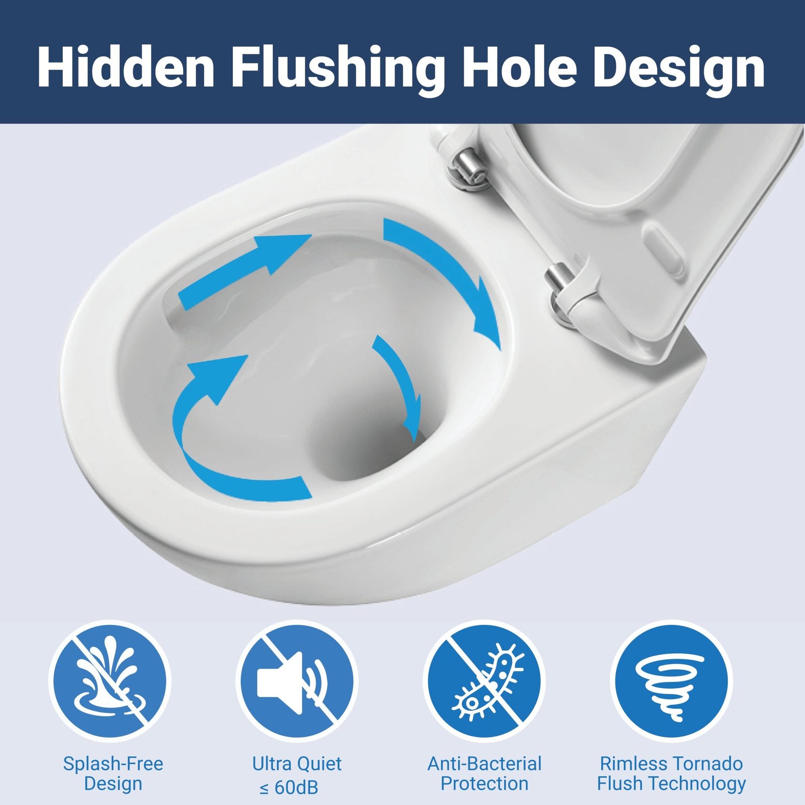 ErgoFlow Edge52 Rimless Tornado Wall Hung Toilet Pan - Image 3