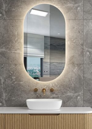 Halo Frameless Oval Touchless Led Bathroom Mirror Anti-Fog Dimmable