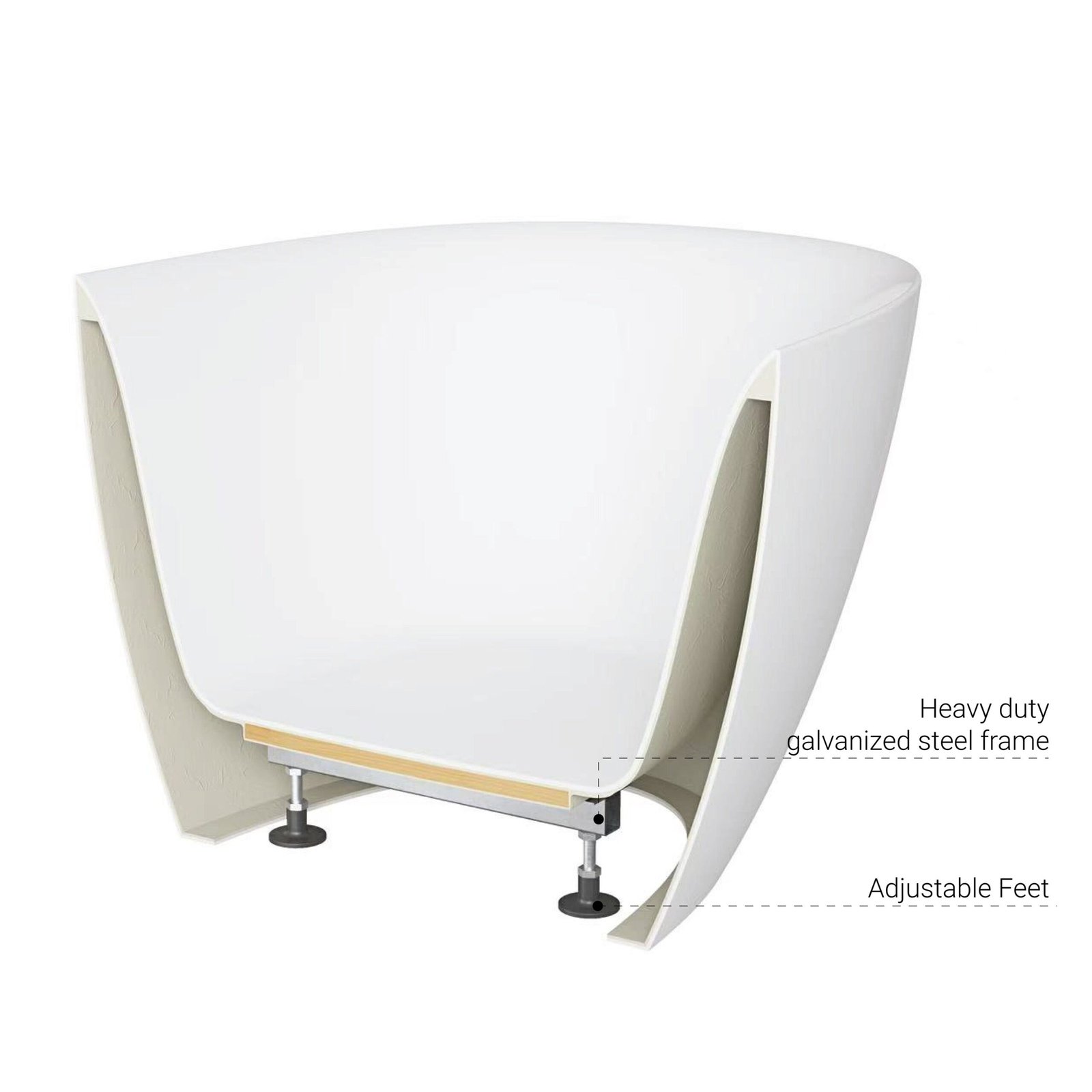 Sera 1500mm Freestanding Bath with Overflow Gloss White - Image 8