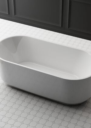 Clearance - Mae 1500mm Oval Freestanding Bathtub Gloss White