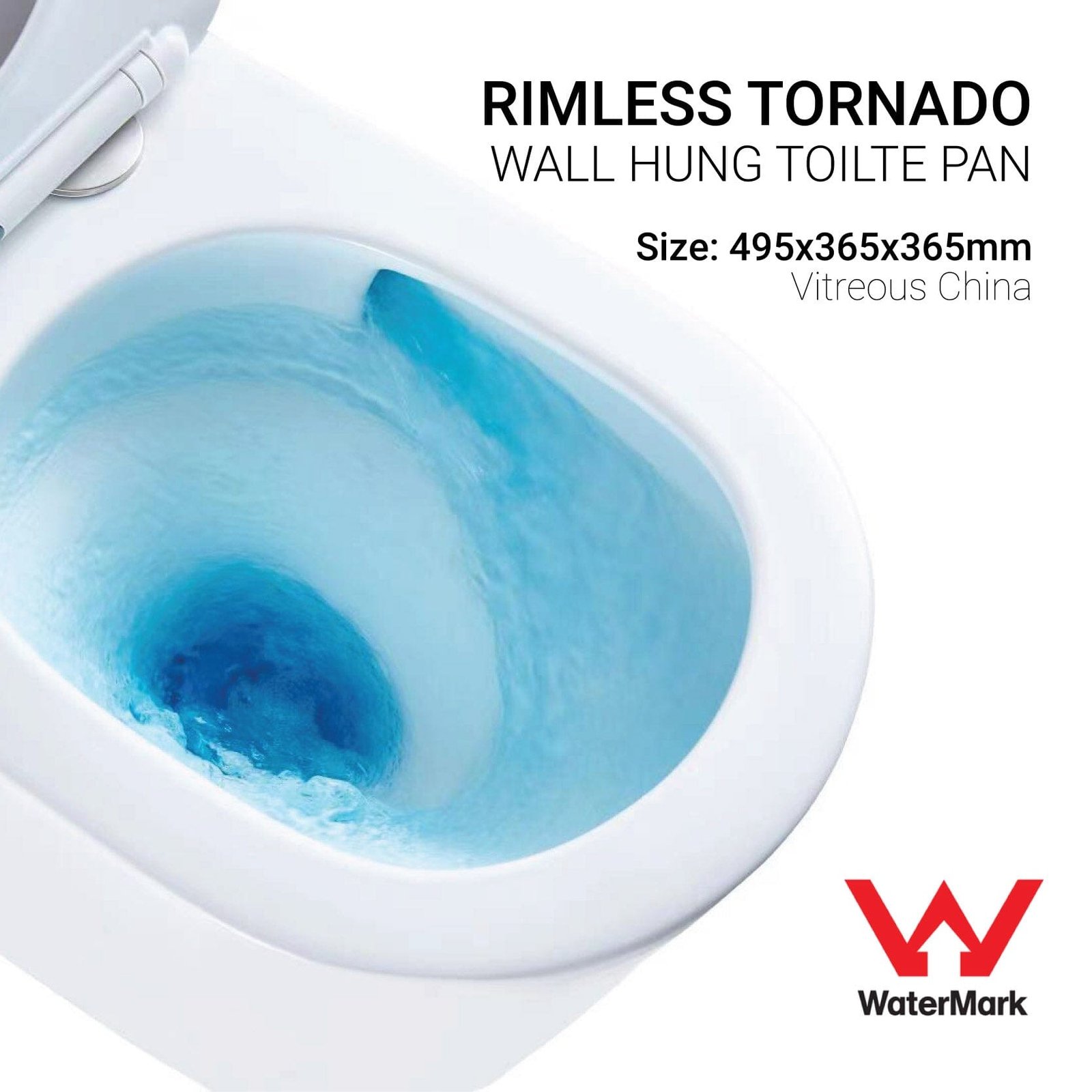 Max49 Rimless Tornado Wall Hung Toilet Pan - Image 2