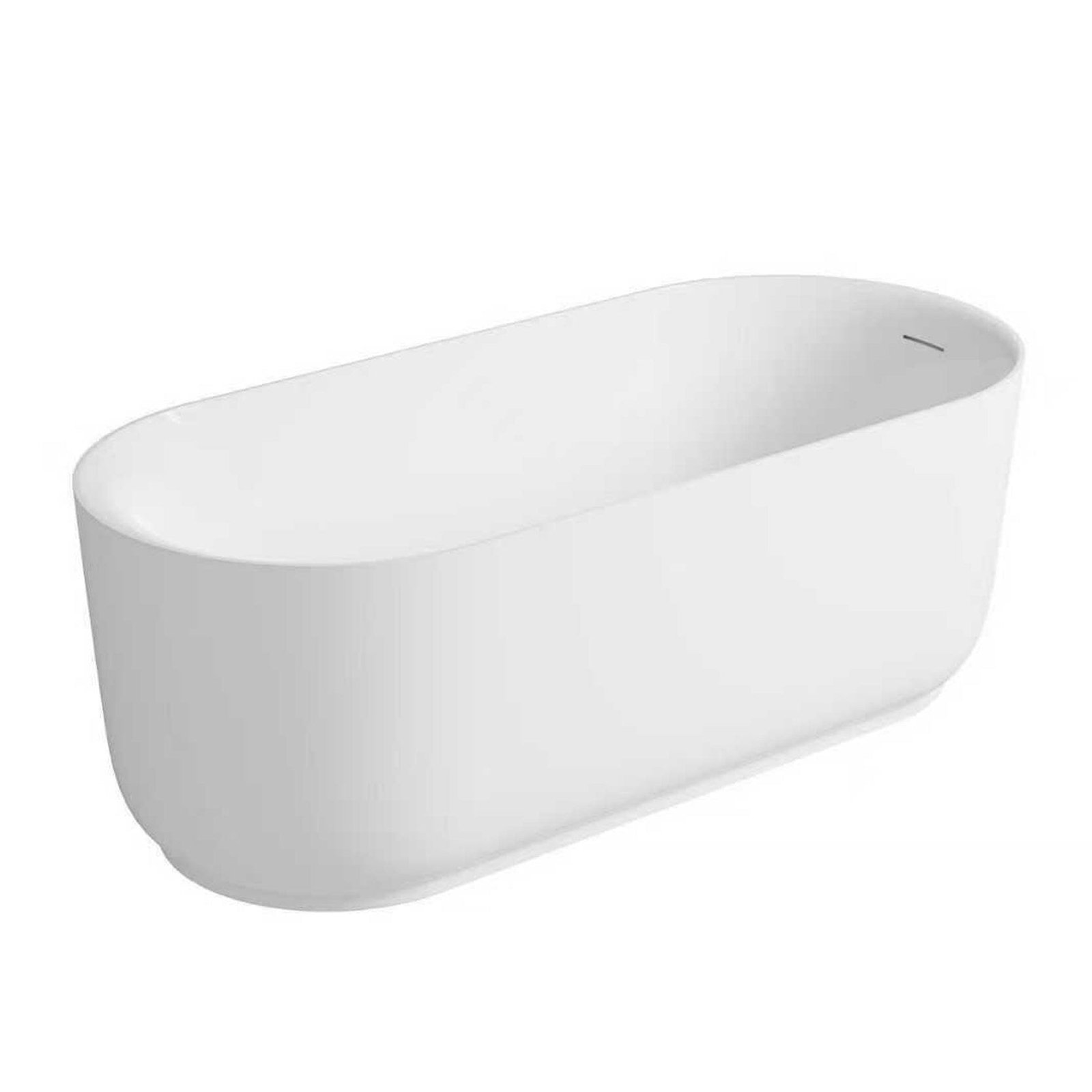 Nola 1500mm Ergonomic Freestanding Bath with Overflow Gloss White - Image 11