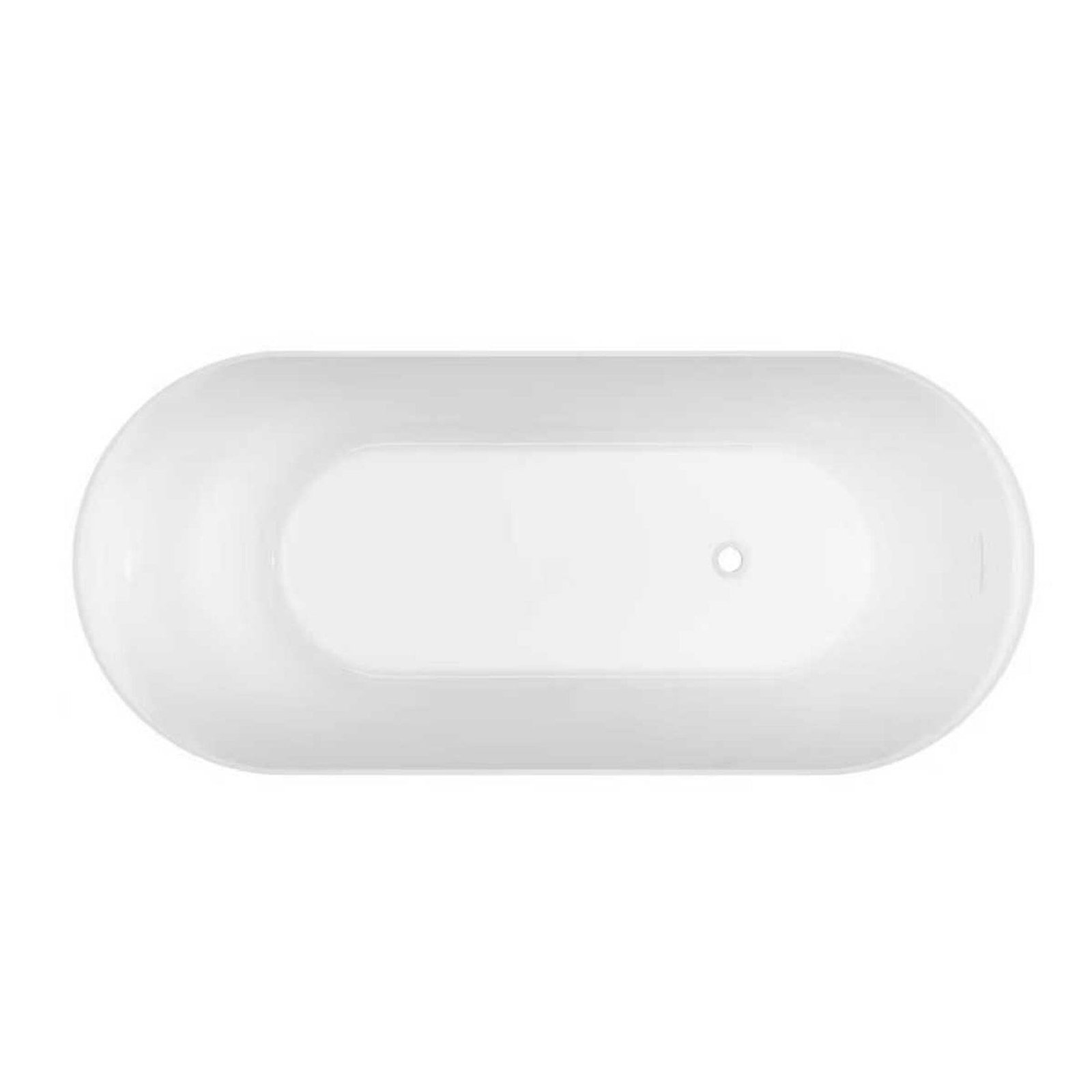 Nola 1500mm Ergonomic Freestanding Bath with Overflow Gloss White - Image 12
