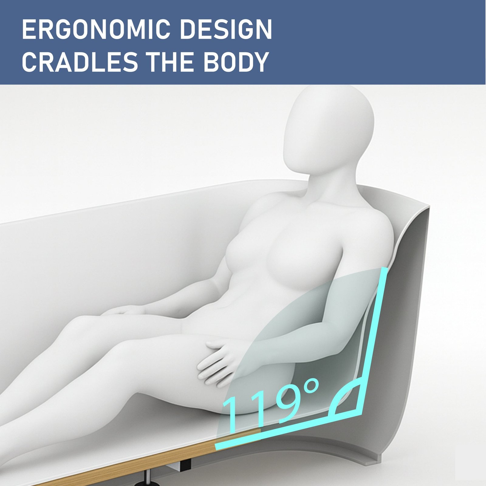 Nola 1500mm Ergonomic Freestanding Bath with Overflow Gloss White - Image 5