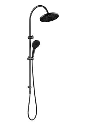 ORIO Round Gooseneck Dual Shower Air Shower Rail Matte Black