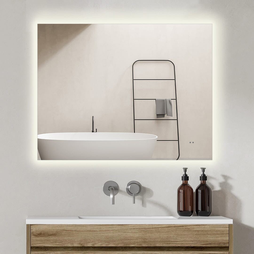 Sol Frameless 900mmx700mm Anti-Fog Dimmable Touchless Led Bathroom Mirror Rectangular
