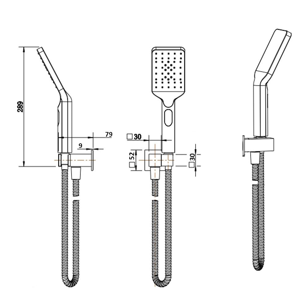 Viva Hand Shower Square Matte Black - Image 2